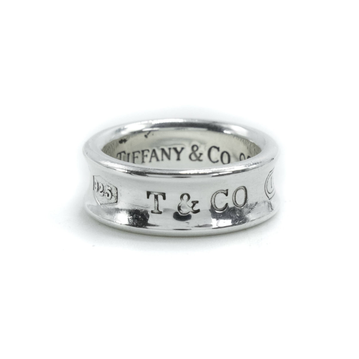 Tiffany & Co 1837 Sterling Silver Concave 7mm Wide Band Ring Size