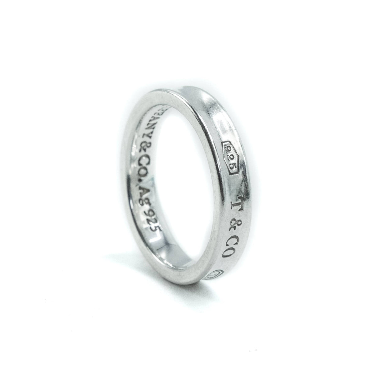 Tiffany & Co 1837 Sterling Silver 4mm Narrow Band Ring Size : M 