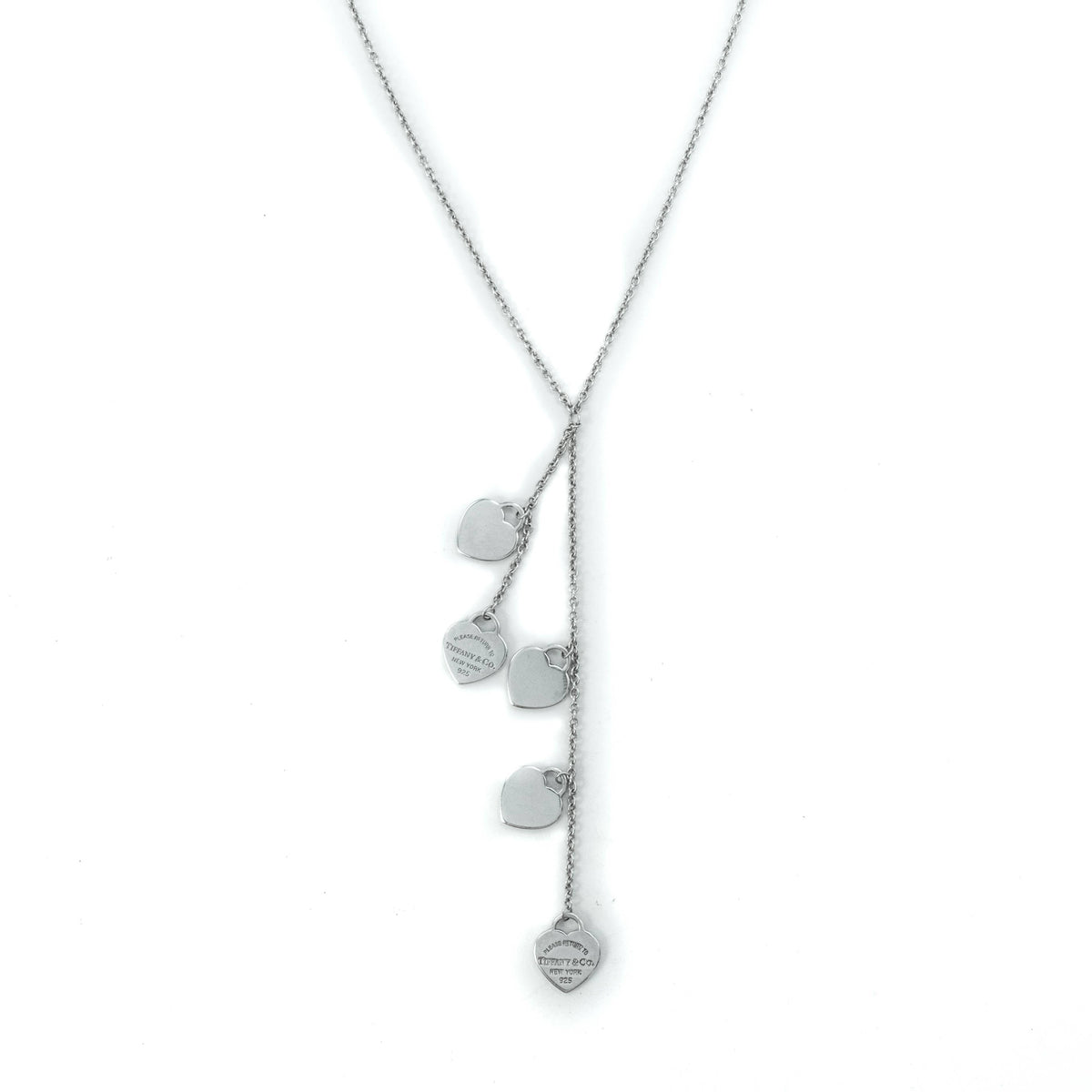 Tiffany & Co Return To Tiffany 5 Multi Heart Tag Lariat Sterling