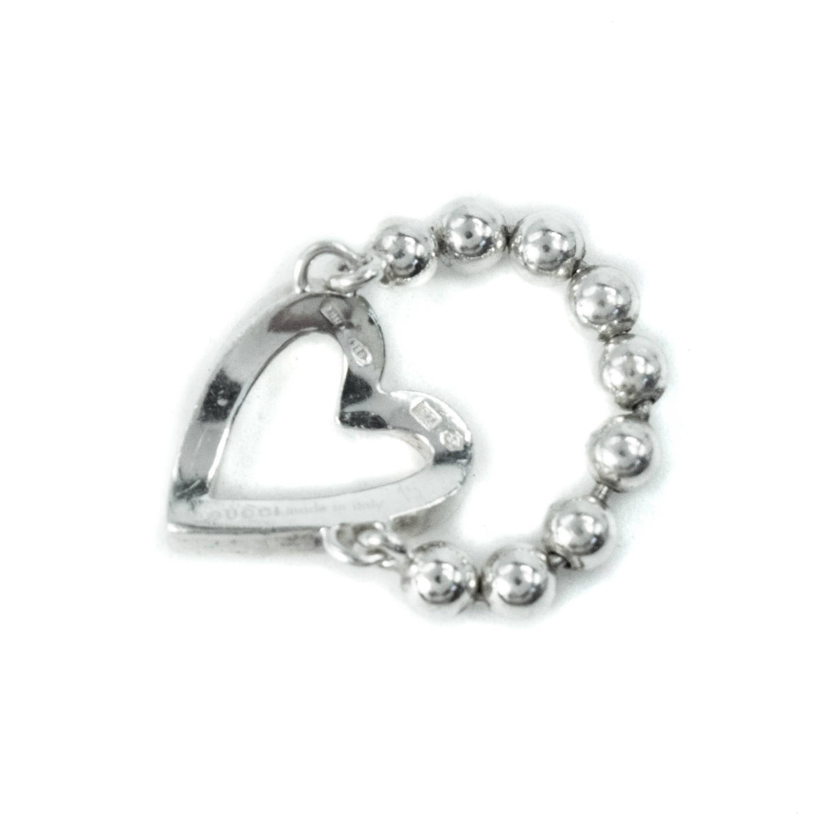 Gucci Boule Heart Sterling Silver Ring Size :O – Foxhills