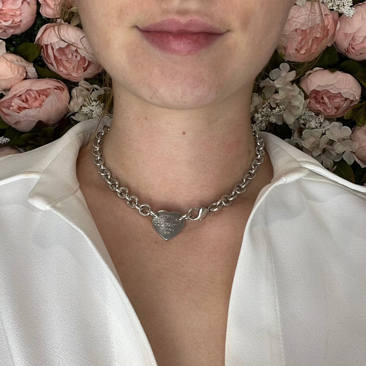 Tiffany Co Return to Tiffany Heart Tag Chain Link Sterling