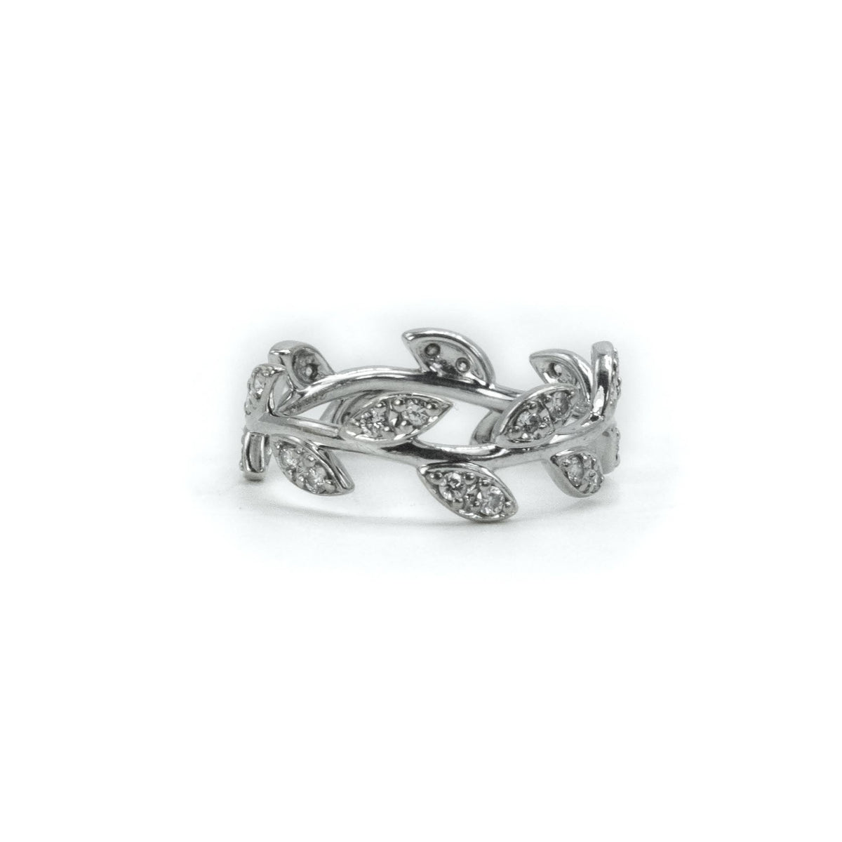 Tiffany Co Paloma Picasso 18ct White Gold Diamonds Olive Leaf