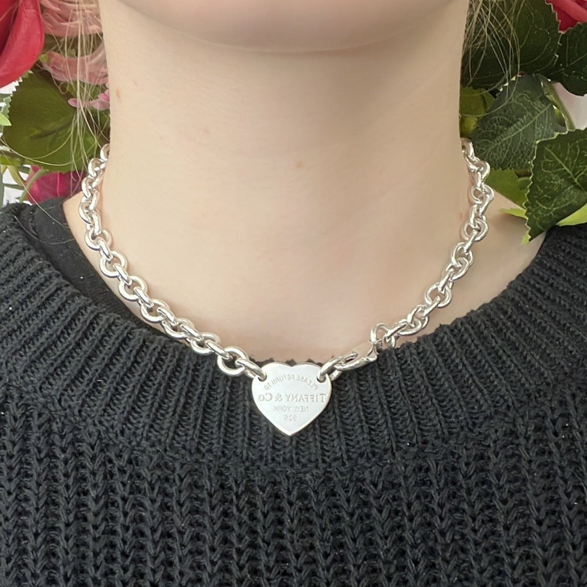 Heart Pendant Tiffany Choker Chain Tiffany Choker Necklace