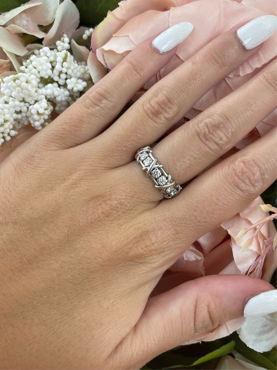 Tiffany & Co Schlumberger Sixteen Stone Platinum & 1.14ct Diamonds