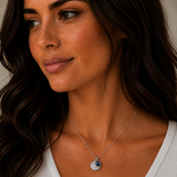 Silver Milgrain Birthstone Necklace