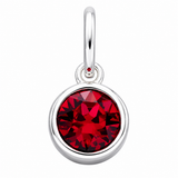 Silver Crystal Charm Birthstone Necklace
