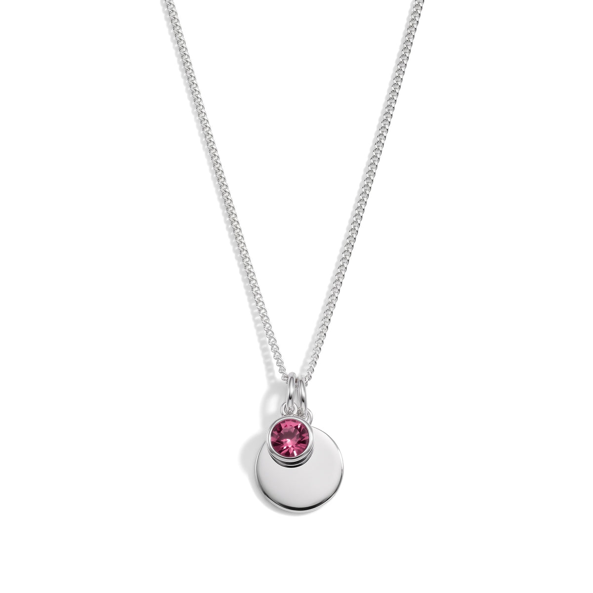 Silver Crystal Birthstone Necklace