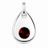 Silver Crystal Teardrop Birthstone Necklace