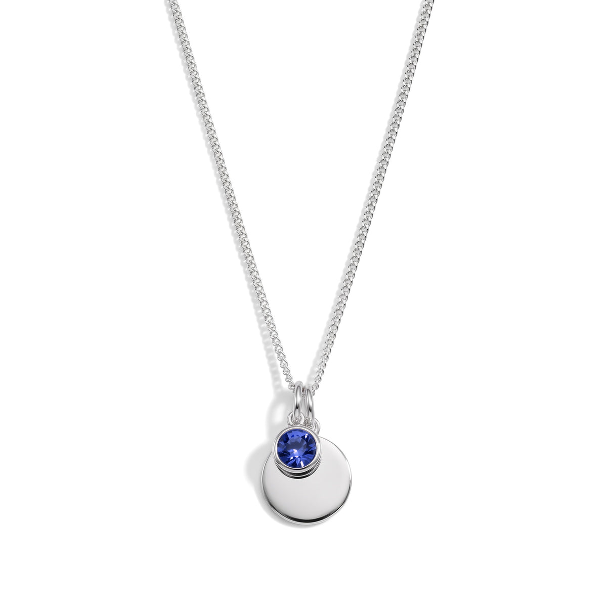 Silver Crystal Birthstone Necklace