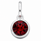 Silver Crystal Charm Birthstone Necklace