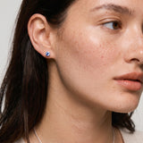 Silver Crystal Birthstone Stud Earrings
