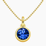 Gold Crystal Charm Birthstone Necklace