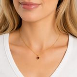 Gold Milgrain Birthstone Necklace