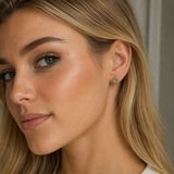 Silver Milgrain Birthstone Earrings