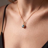 Gold Crystal Charm Birthstone Necklace