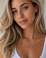 Silver Crystal Charm Birthstone Necklace