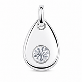 Silver Crystal Teardrop Birthstone Necklace