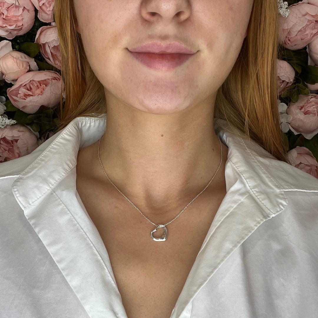Tiffany & Co Elsa Peretti Open Heart 16mm Pendant Sterling Silver