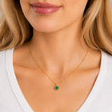 Gold Milgrain Birthstone Necklace
