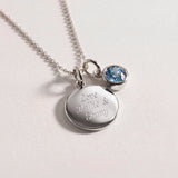 Silver Crystal Birthstone Necklace
