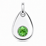 Silver Crystal Teardrop Birthstone Necklace