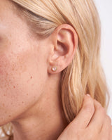 Gold Milgrain Birthstone Earrings