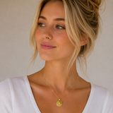 Gold Milgrain Birthstone Necklace
