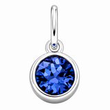 Silver Crystal Charm Birthstone Necklace