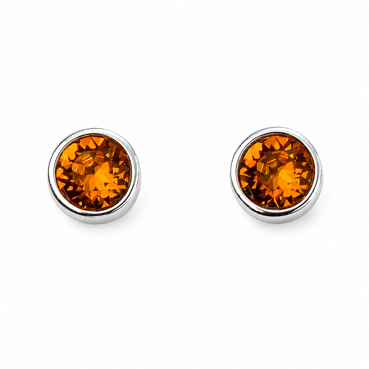 Silver Crystal Birthstone Earrings