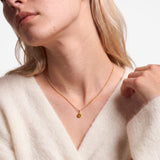 Gold Crystal Charm Birthstone Necklace
