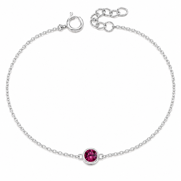Silver Crystal Birthstone Bracelet