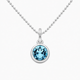 Silver Crystal Charm Birthstone Necklace
