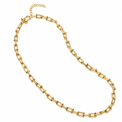 Yellow Gold Ball Link Necklace