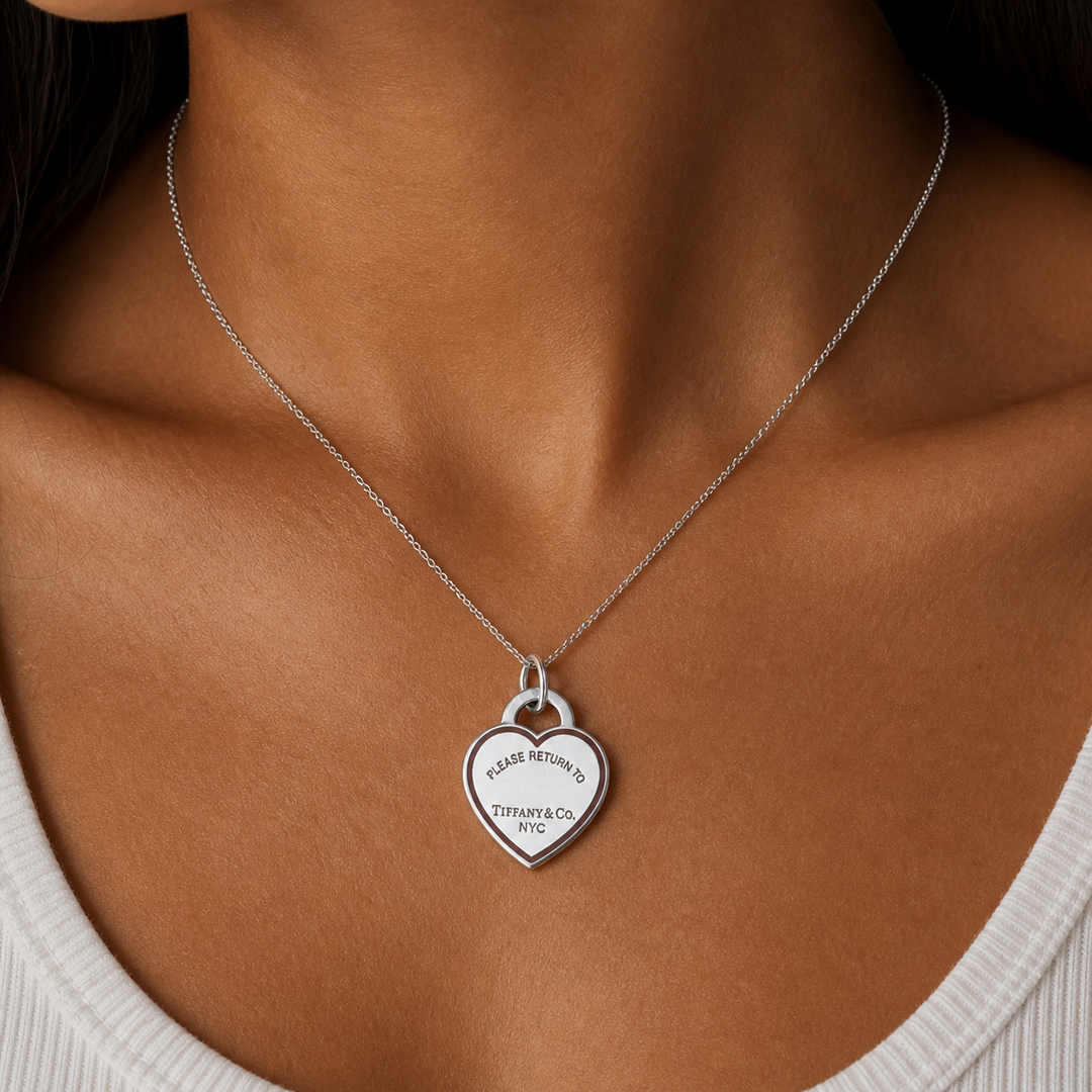 Tiffany & Co Return To Tiffany Large Sterling Silver & Red Enamel