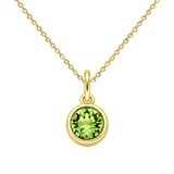 Gold Crystal Charm Birthstone Necklace