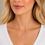 Silver Milgrain Birthstone Necklace