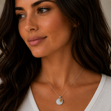 Silver Milgrain Birthstone Necklace