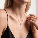 Gold Crystal Charm Birthstone Necklace
