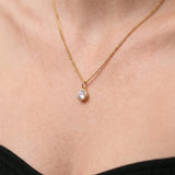 Gold Crystal Charm Birthstone Necklace