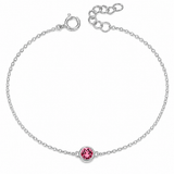 Silver Crystal Birthstone Bracelet