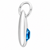Silver Crystal Teardrop Birthstone Necklace