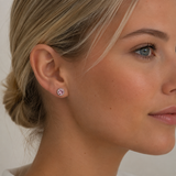 Silver Crystal Birthstone Earrings