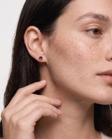 Gold Milgrain Birthstone Earrings