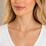 Silver Milgrain Birthstone Necklace