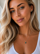 Silver Crystal Charm Birthstone Necklace