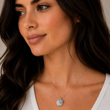 Silver Milgrain Birthstone Necklace