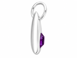 Silver Crystal Teardrop Birthstone Necklace