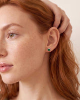 Silver Milgrain Birthstone Earrings