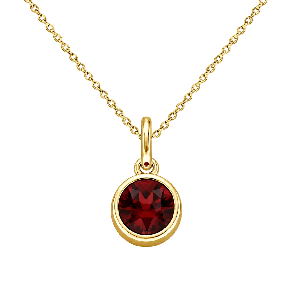 Gold Crystal Charm Birthstone Necklace