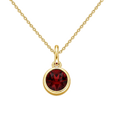 Gold Crystal Charm Birthstone Necklace